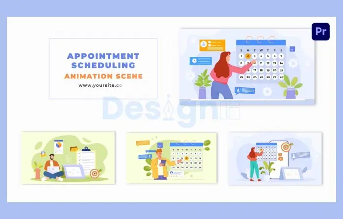 Appointments Scheduling Flat Design Animation Scene